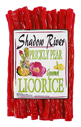 Shadow River Gourmet Prickly Pear Cactus Licorice Candy - Old Fashioned Classic Colorful Red Candy Twists - 8 oz Bag