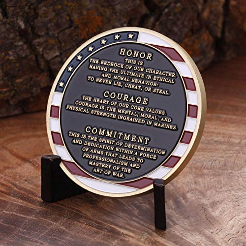 Marine Corps Core Values Challenge Coin - Usmc Challenge Coin - Amazing Us Marines Military Coin - Designed By Marines For Marines & Veterans! #TOP4