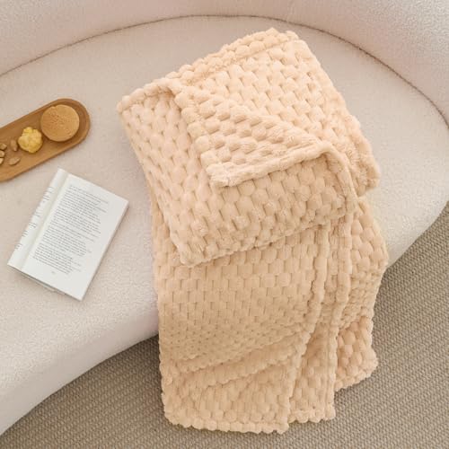 Image of BEDELITE Blush Sand Throw Blanket for Couch, Soft Gifts for Women, 50 * 60 | 3D Jacquard Decorative Fleece Blanket, Super Soft Plush Throws, Cute Birthday Gift for Women & Men, Suitable for All Seasons