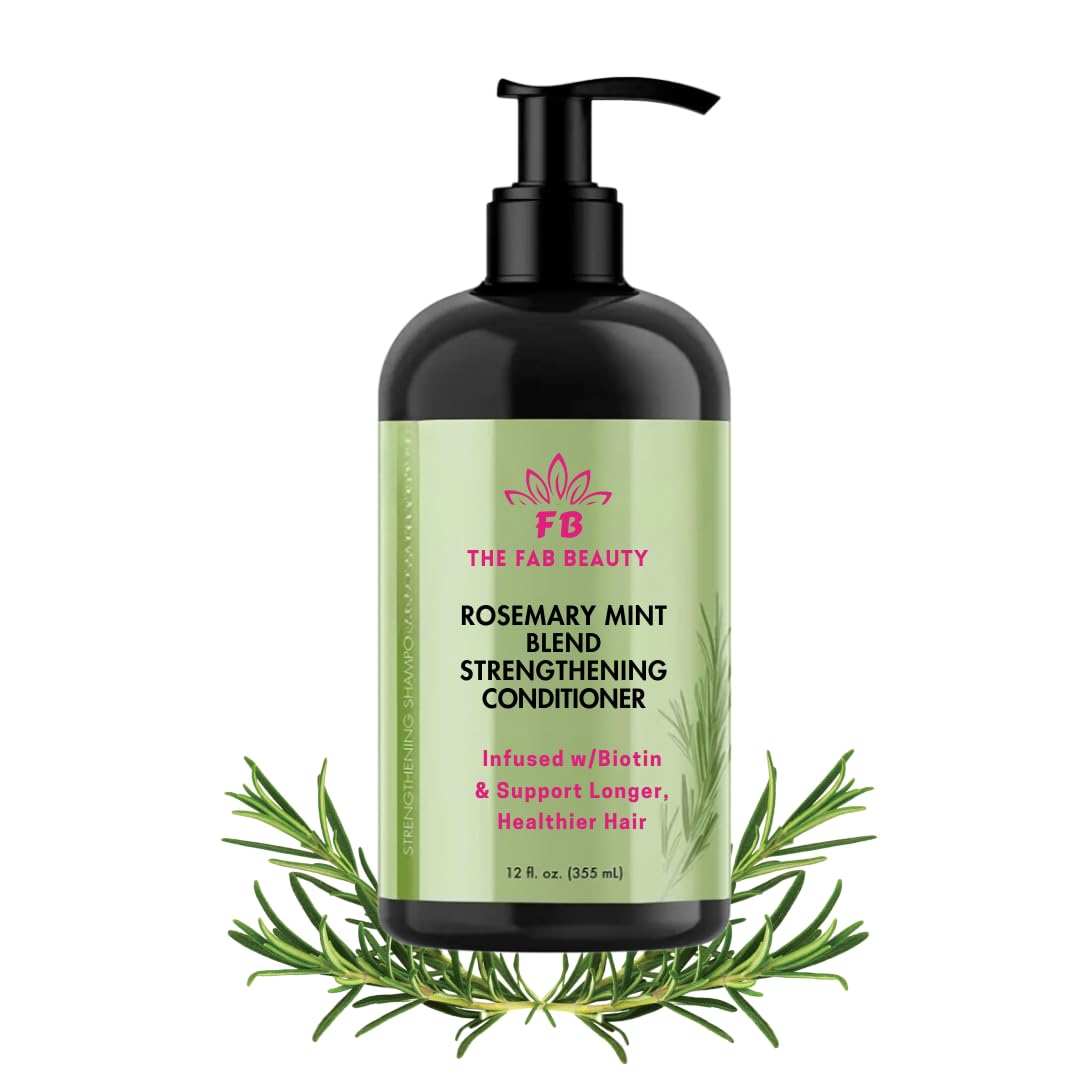 Rosemary Mint Strengthening Conditioner For Dry & Crinkled Hair, Leaves Hair Smooth, Supports Hair Strength, Smoothing Conditioner Weightless Hair Treatment