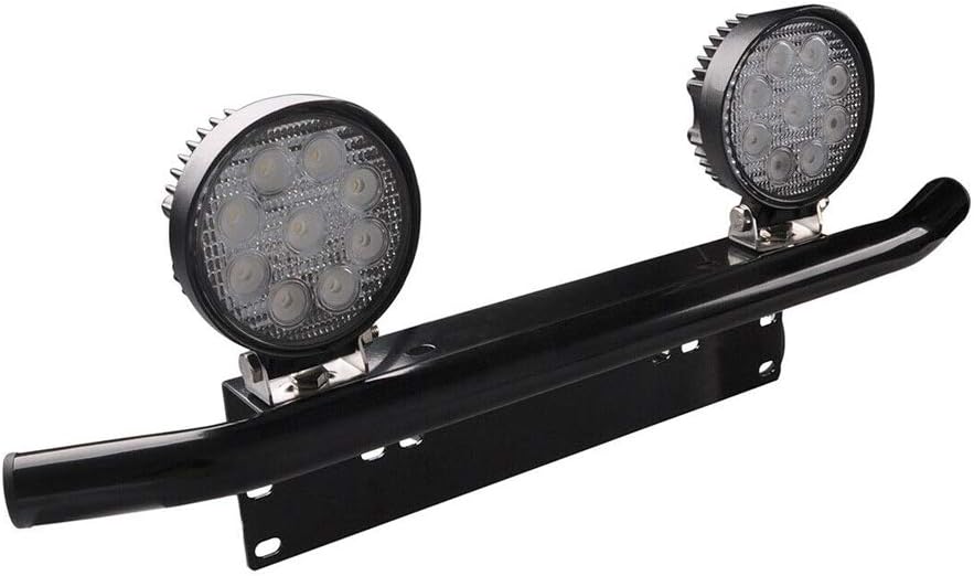 License Plate Holder 36x10.5cm / 14.2x4.1in Universal Aluminum Alloy Front Bumper License Plate Holder Bar Mount Bracket Offroad Light Bar Car Accessory(Black)