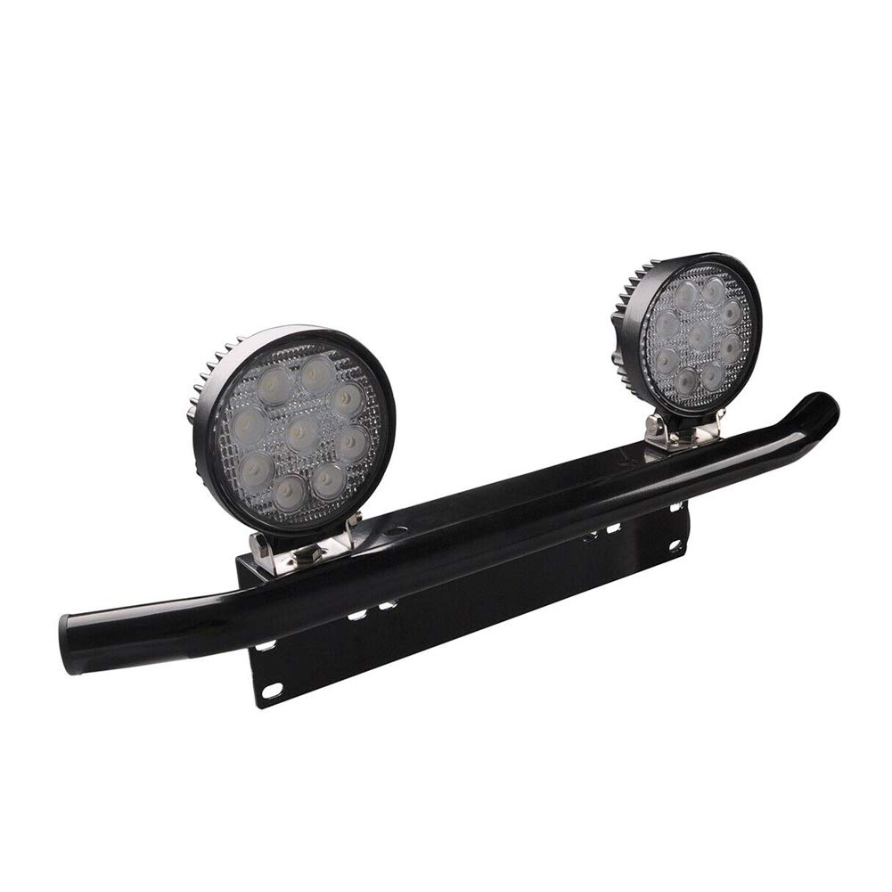 Soporte de Matrícula de Parachoques Delantero de Aleación de Aluminio, Barra Parachoques para SUV y Camiones, Fácil Instalación, 1 Unidad (Black)