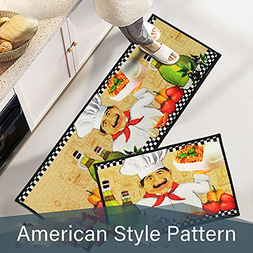 Huangxing - 2 Pieces Kitchen Mat Set Decorative Non-Slip Kitchen Floor Mat Soft Bath Rug Doormat Runner Carpet Set Doormat Bathroom Entrance Mats,C (Color : A) #TOP1