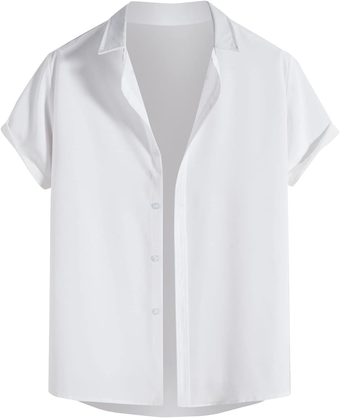 RTRDE Men's Casual Shirts Solid Color Short Sleeve Soft Buttons Up Hawaiian Summer Beach Dress Shirts, M-3XL