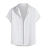 RTRDE Men's Casual Button Down Shirts Short Sleeve Lightweight Summer Vacation Beach Dress Shirts