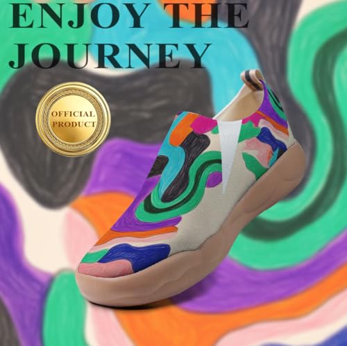 Men's Slip On Loafers Art Painted Travel Shoes Lightweight Comfortable Casual Footwear4