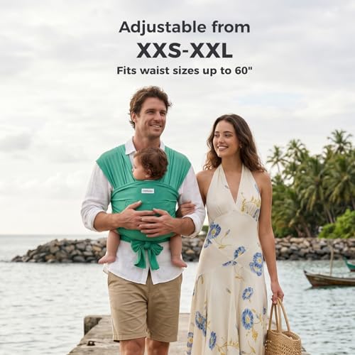 Image of Momcozy Baby Carrier AirMesh - The Perfect Summer Water Sling for Newborns to Toddler 8-33 lbs - Cooling, Breathable and Lightweight Baby Wrap, Nice for Summer, Pool, Beach, Swimming,Lake Green