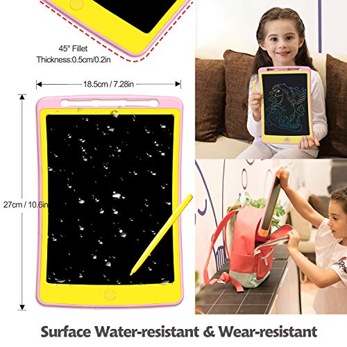 LCD Writing Tablet Drawing Board - 10.5 Inch Colorful Screen Electronic Writing Doodle Pad Children Preschool Learning Educational Handwriting Pad for Note Memo Boy Girl Toy Gift (10.5inch, Pink)