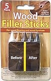 Wood Filler Sticks 5 Pack Hides Repairs Scratches and Flaws on Floors and Furniture