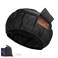 Vista 1 de Gorro térmico de acondicionamiento profundo, sin cordón, 100% algodón natural, semillas de linaza, tratamiento interior de microondas, tapa caliente