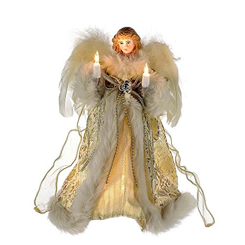 Kurt Adler Ul 10-Light Angel Treetop Figurine, 10-Inch, Ivory And Gold #TOP1
