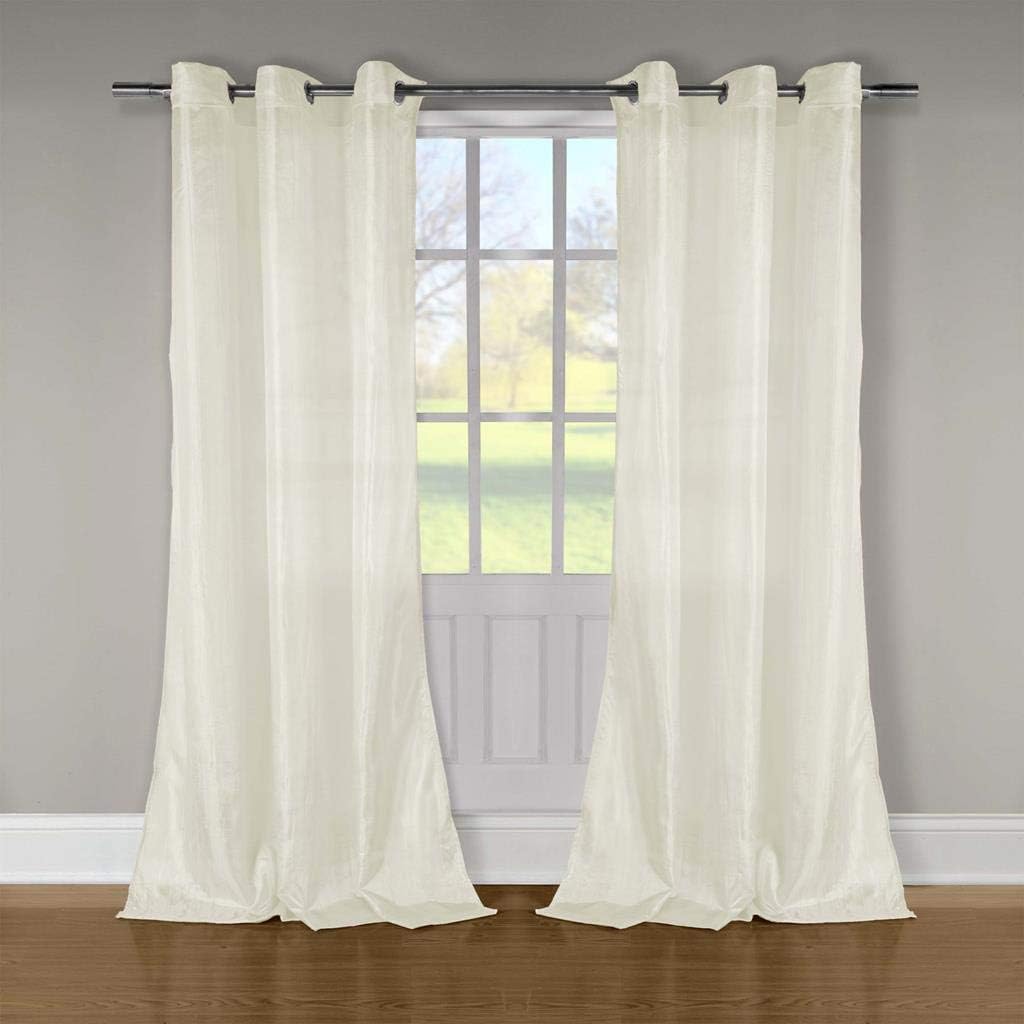 Duck River Textiles - Aurora Crushed Taffeta Grommet Top Window Curtains for Living Room & Bedroom - Assorted Colors - (52 X 84 Inch - Lime Green)