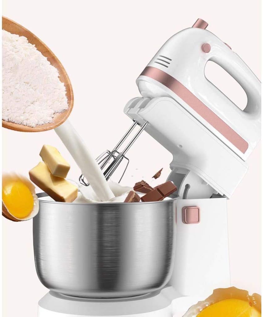 Electric Stand Mixer Stylish Kitchen Mixer 5 Speeds Control with Dough Hook and Whisk 3.5L Stainless Steel Mixing Bowl for Cake Batter Bread Desserts and More (300 W)
