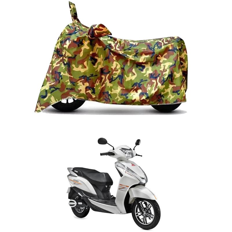 Image of Waterproof 100% PVC Coated Full Bike Scooty Two Wheeler Body Cover Compatible for Ampere Magnus 60 /UV-Rays /Heat Protection /Birds Dropping /Scratchproof /Dust Proof [6X6 Jungle Print]