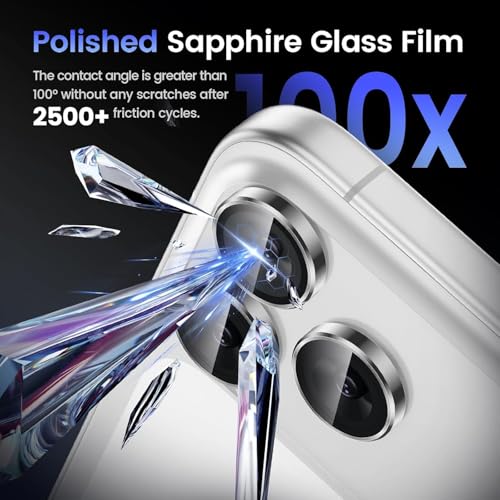 Image of CLITZ Camera Lens Protector for iPhone 17 Pro Max /iPhone 17 Pro, 9H Tempered Glass Camera Protector, Aluminum Alloy Metal Ring Lens Cover, Scratch Proof, HD Clear, Case Friendly, Grey
