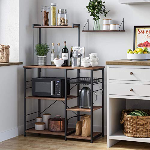 image for VASAGLE ALINRU Baker’s Rack with Shelves, Kitchen Shelf with Wire Ba