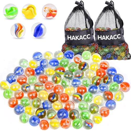 HAKACC 250 PCS Marbles Bulk Assorted Colours Glass Cat Eyes Round Marbles Toy for Kids Games DIY and Home Decoration