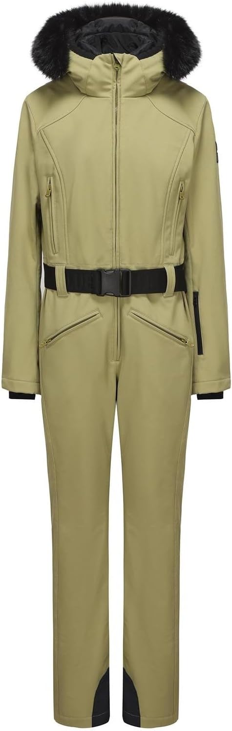 Women's One Piece Snowsuit Ski Suit Slim Fit High Collar Hood Zipper Jumpsuit Snowboard Waterproof Windproof Jacket - Image 2