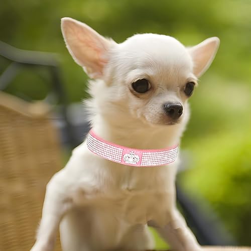 Miniatura 3 de Collares de perro para perros medianos hembras, collar de perro con diamantes de imitación, bonito collar con purpurina para mascotas XXS Xs, S, M,