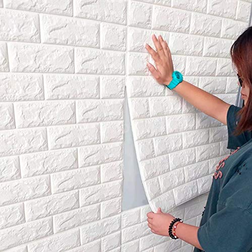 10 Painel Placa 3d de Parede Espuma Adesiva Tijolinho 70 x 76
