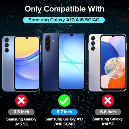 ivoler Panzer Schutz Glas für Samsung Galaxy A17 4G / 5G / A16 4G / 5G Schutzfolie, 9H Härte Schutzglas, HD Klar Schutzfolie, Anti-Kratz, Anti-Bläschen, 2 Stück 2