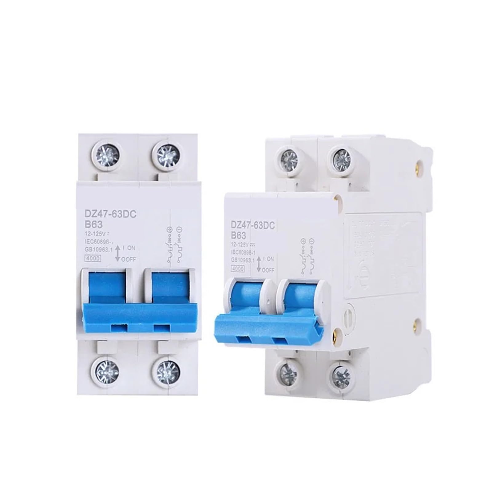 Disyuntor, 5 Uds 1P/2p Disyuntor 12v-125v Interruptor De Aire DC 3A-125A Protector Protección Batería Coche Eléctrico para sistemas solares fotovoltaicos(16A,1P)