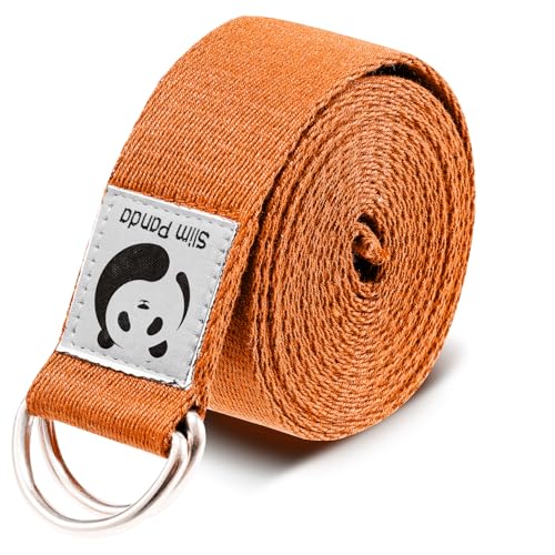 Slim Panda Baumwolle Yoga Gurt - Praktisches Yogagurt Zubehör für Dehnen und Fitness, Yoga Band mit Schiebeschnalle aus Metall, Gut für Anfänger & Fortgeschrittene, Mehrere Farben (180/250cm)