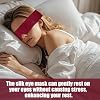Eychei 2 Pcs Satin Eye Mask for Sleeping, Black and Burgundy Blindfold Silk Sleep Mask, Soft Comfortable Adjustable Blackout Eye Cover V-Shaped Satin Sleep Masks for Women, Men (160 cm/6.3 inch) #3