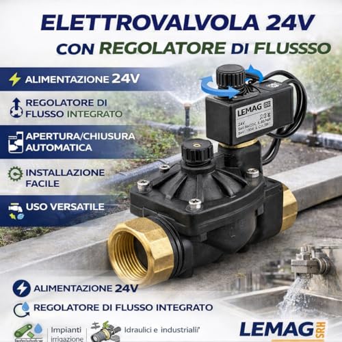Électrovanne 24V avec régulateur de débit pour irrigation et fluides - 3