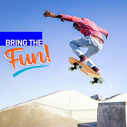 Serenelife Complete Standard Skateboard Mini Cruiser - 6 Ply Canadian & Bamboo Maple Deck Complete Double Kick Skate Board W/ 5" Aluminum Trucks - For Kids, Teens, Adults - Serenelife Sl5Sbgr (Aqua) #TOP3