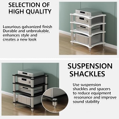 Étagère de rangement multimédia 4 niveaux, armoire polyvalente d'angle salon