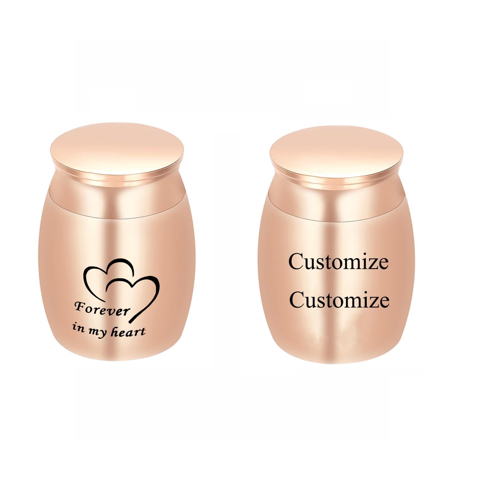 Engraved Mini Urn Ashes Keepsake Custom Stainless Steel Cremation Jewelry