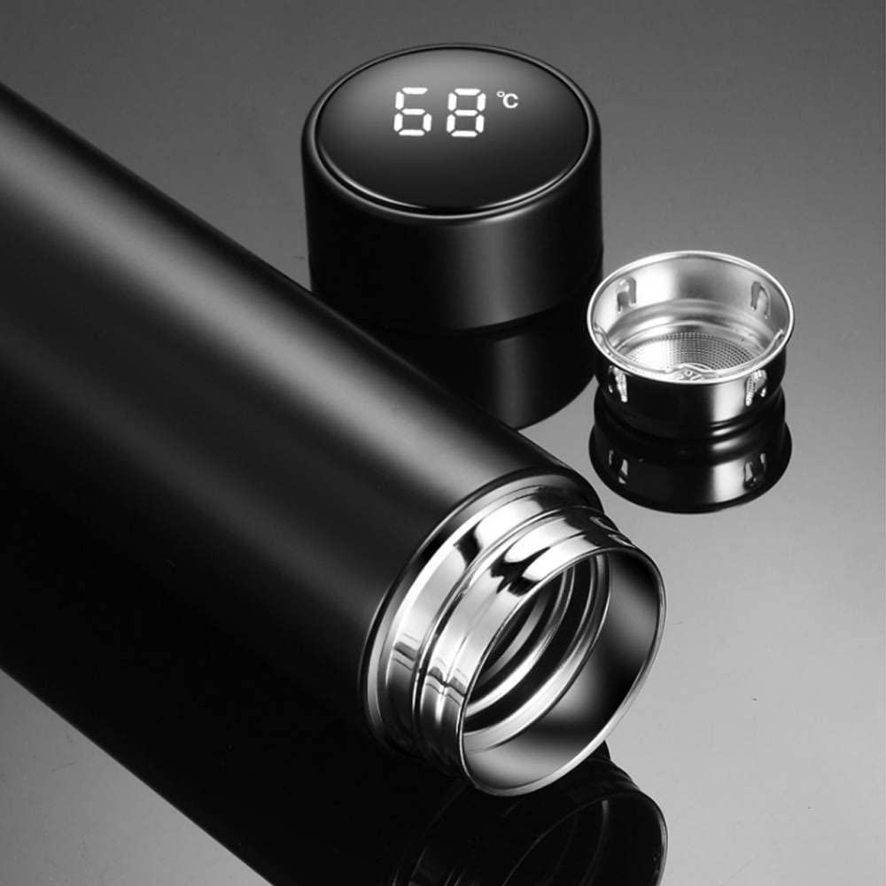 VeeDeeStainless Steel Thermos, Smart Sports Water Bottle with LED Temperature Display,Double Wall Vacuum Insulated Water Bottle, Stay Hot for 24 Hrs, Cold for 24 Hrs