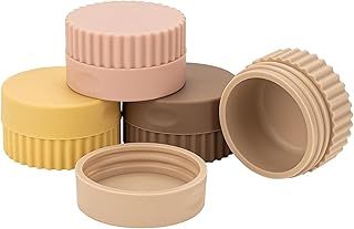 4 قطع من حاويات السفر الصغيرة المصنوعة من السيليكون بوزن 21 غرام لمستحضرات التجميل، زجاجات قابلة لاعادة الملء مانعة للتسرب