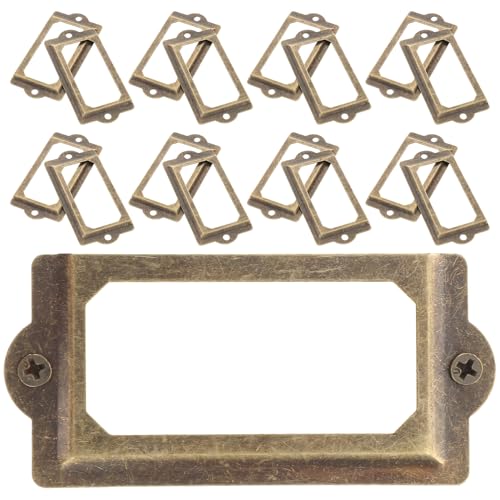 TIDTALEO 2セット ヴィンテージ風ラベルフレーム 古製 引き出し名刺ホルダー キャビネット装飾用ハードウェア チェストや食器棚に 強固構造