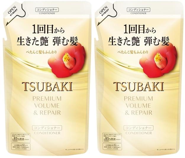 Premium Volume Repair Conditioner for Tsubaki Refill Pack 300 ml Set of 2, White, 150 ml (Pack of 2)