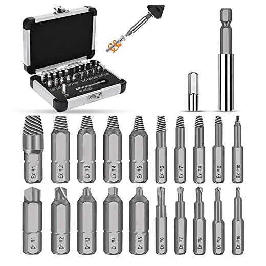 Jellas 22PCS Damaged Screw Extractor, Christmas Gift Screw Remover with 64-65 HRC Hardness, Separate Burnishing and Magnetic Extension Bit Holder for Damaged Screws or Bolts 2-12mm