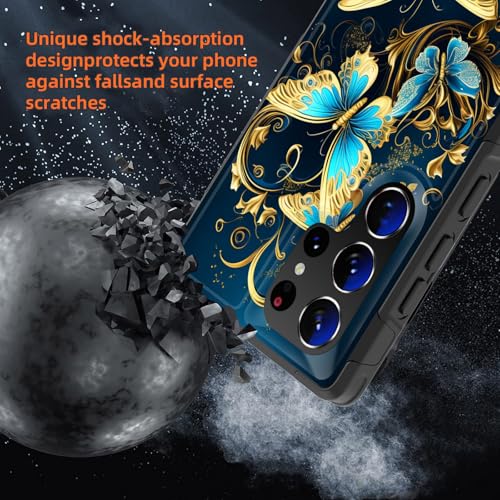 GFEWYTJYJ for Galaxy S26 Ultra Case,[10 FT Military Grade Drop Protection] Non-Slip Heavy Duty Shockproof Phone Case for Samsung Galaxy S26 Ultra 6.9 inch 2026,Beautiful Butterflies - image 2