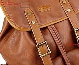 Baosha PU Leder Laptop Rucksack für 15.6 Zoll Herren Laptoptasche Business Arbeit Schule College Rucksack Satchel Schulrucksack Reise Rucksack CN-01 (Braun)