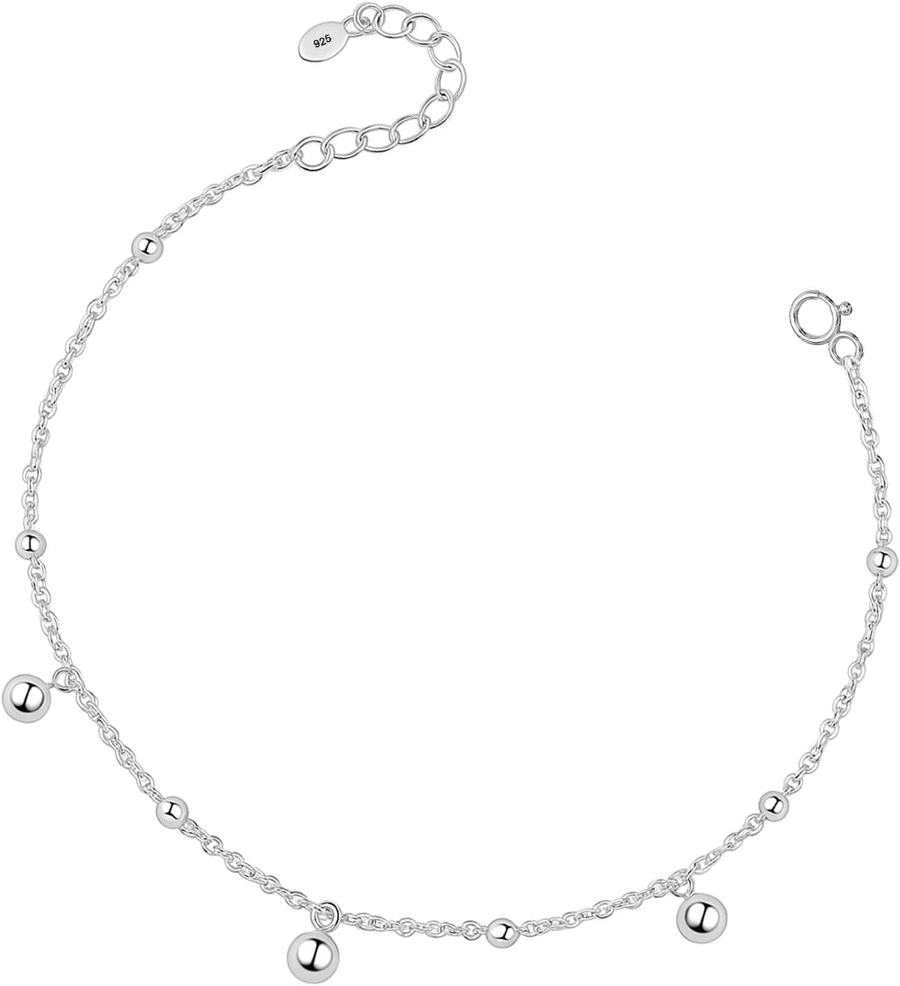 LeCalla 925 Sterling Silver Bracelets for Women | 14K Gold-Plated Jewelry | Lightweight Charm Bracelet 7.5 Inches | Silver Charm Bracelet Gift for Mom, Daughter & Her