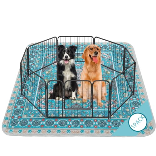 Image of Homimp Washable Pee Pads for Dogs, Extra Large Reusable Puppy Pads Waterproof, Absorbent and Leakproof Dog Pee Pads, Non Slip Puppy Training Pads, Pet Mat for Floor,Crate,Couch,Whelping, Blue,72 inchx72 inch