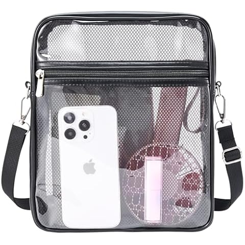 OMOUBOI Clear Bag for Stadium Events 10 Inch Large Clear Purses Crossbody Bag for Women Stadium Approved Clear Bags for Concert, Festivals,Sporting Events (1003 Black) Cover