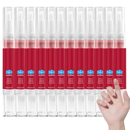 Stylo soin ongles 7-en-1 et huile cuticules vitamine E pour ongles fragiles et secs x12