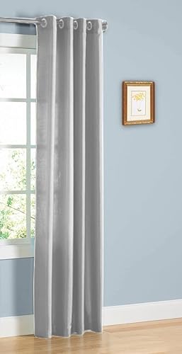 Miniatura 14 de 1 cortina de seda sintética para ventana, panel sólido de 55 x 63 pulgadas, 84 pulgadas, 95 pulgadas y 108 pulgadas de largo, ojales de bronce