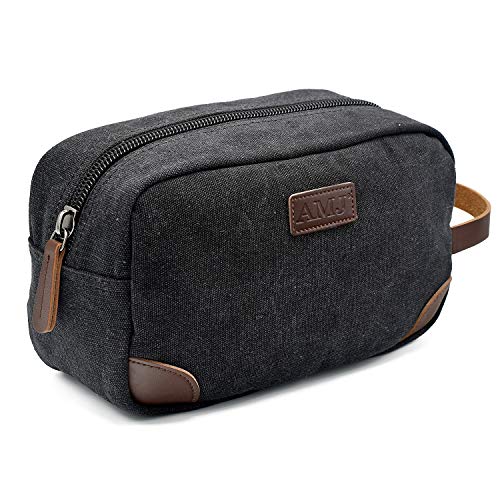 AMJ Travel Toiletry Bag for Men & Women Travel Dopp Kit Shaving Bag Toiletry Organizer, Black