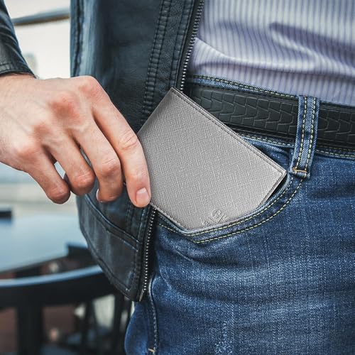 Image of Gostwo Slim Wallet for Men Minimalist Wallet Leather ID Window Card Case with Money Clip