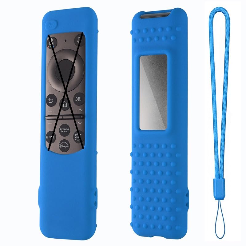 Image of Silicone TV Remote Cover Compatible with Samsung Smart TV Remote 2023 BN59-01432G BN59-01432A (Samsung Smart TV 2023 Model Solar Remote Cover - Style 2, Sky Blue - Style 2)