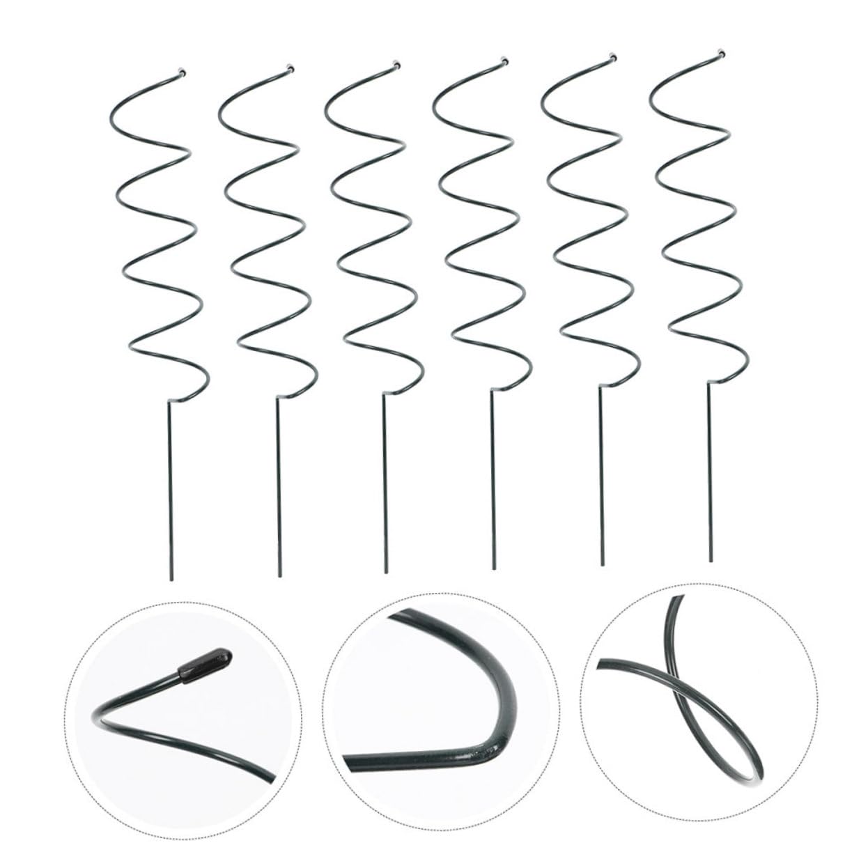 ibasenice Tuteur Spiralé de Support pour Plantes, Lot de 8 en Fer