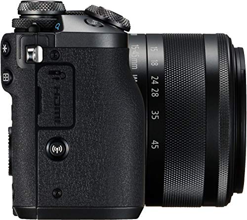 Canon Fotocamera Digitale Mirrorless EOS M6, Obiettivo EF-M 15-45mm, f/3.5-6.3 IS STM, Nero
