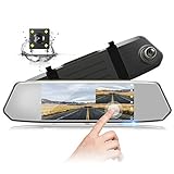 toguard cámara de coche dobles dashcam OneKey conmutación DesignBased en el diseño de conmutación OneKey, es conveniente para usted para cambiar los cinco modos de visualización de pantalla completa de la parte delantera / trasera vista o pantalla picturepicture. Desactivación de la visualización de la pantalla, que puede ser utilizado como un espejo retrovisor regular.